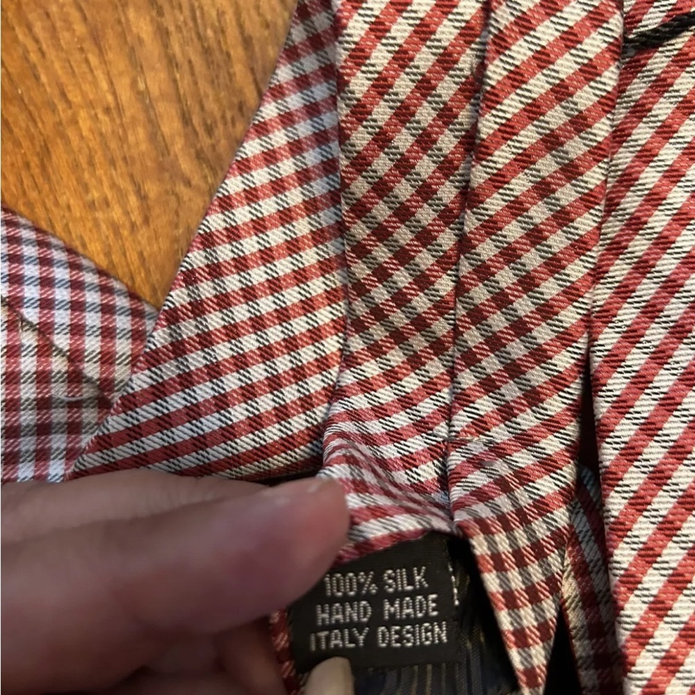 Jason & Vogue 100% Silk Burgundy & Black Checkered Tie NWT!! - Picture 8 of 8